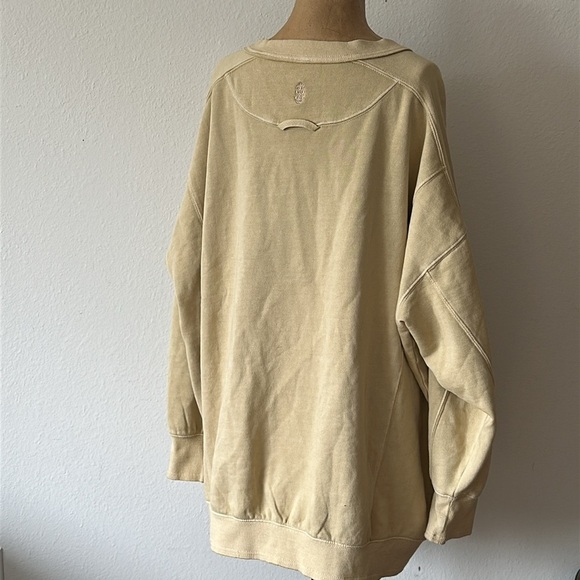 Free People Movement sz M Intercept Tunic Oatmilk Tan great pre owned, pockets - Picture 6 of 9
